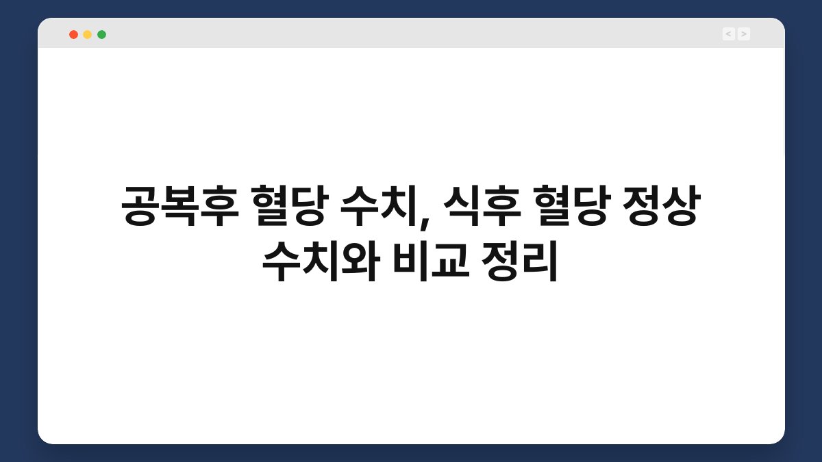 공복후 혈당 수치, 식후 혈당 정상 수치와 비교 정리