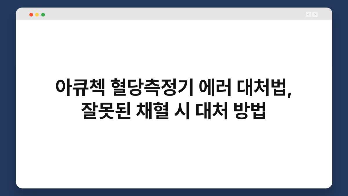 아큐첵 혈당측정기 에러 대처법, 잘못된 채혈 시 대처 방법