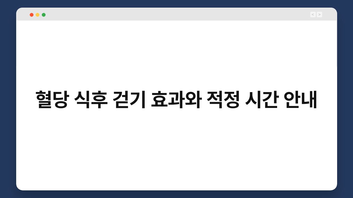 혈당 식후 걷기 효과와 적정 시간 안내