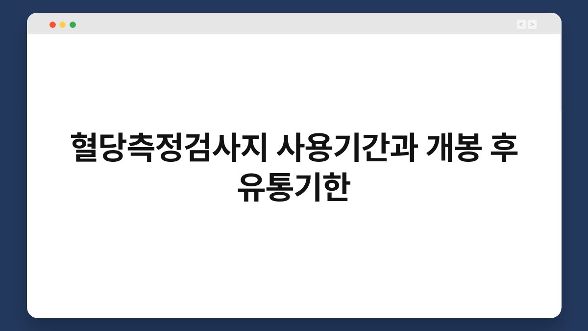 혈당측정검사지 사용기간과 개봉 후 유통기한