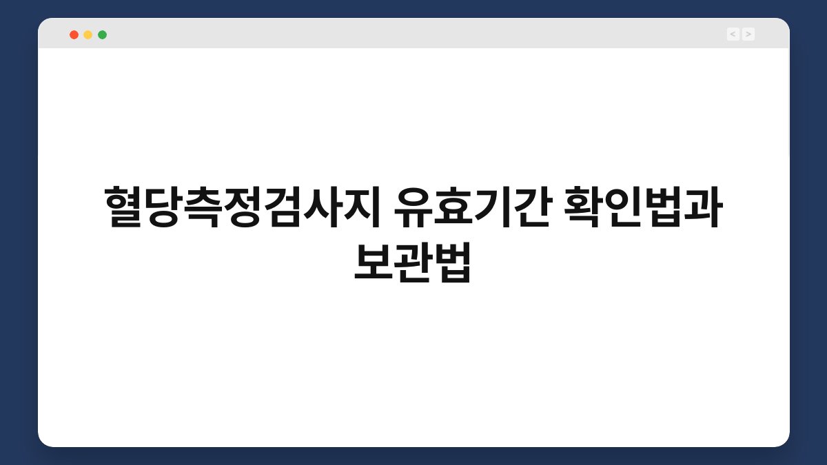 혈당측정검사지 유효기간 확인법과 보관법
